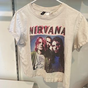 Nirvana short sleeved graphic tee, cropped